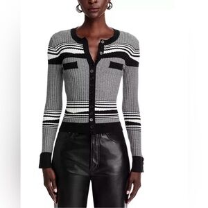 NWT GENERATION LOVE-Beatrix Long Sleeve Striped button-front cardigan Size XL
